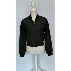 Ashley Outerwear by 26 International Size L Black Full Zip Cropped Jacket